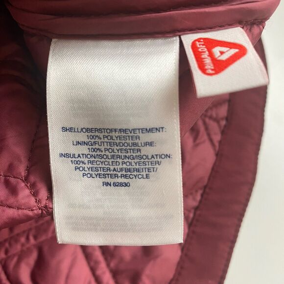 Lands End Womens Primaloft Packable‎ Jacket Size 18 Burgundy Quilted Barn New - Picture 14 of 16